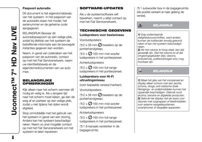 Fiat 500L Uconnect Radio Live 7.0 Handleiding 2019