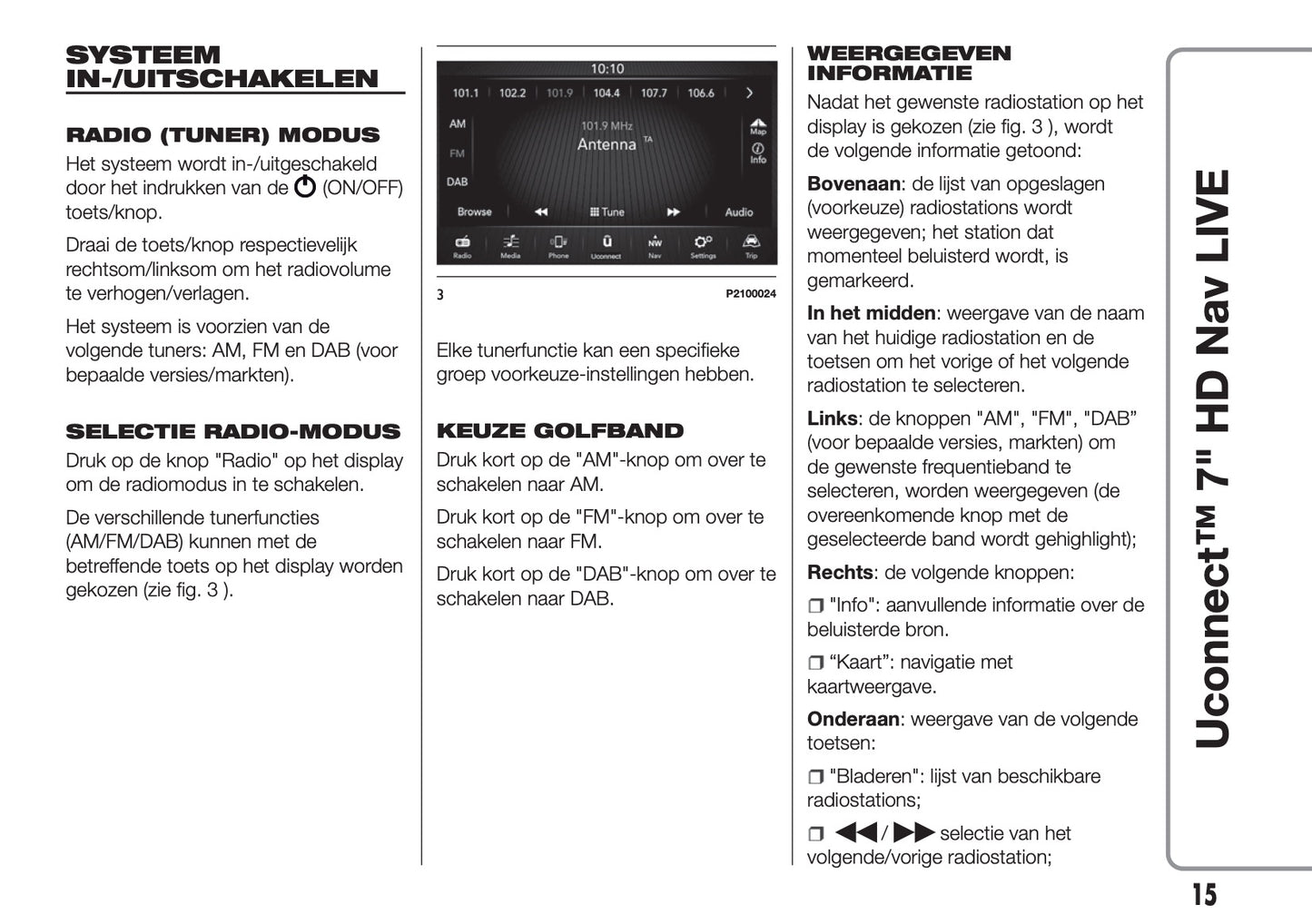 Fiat 500L Uconnect Radio Live 7.0 Handleiding 2019