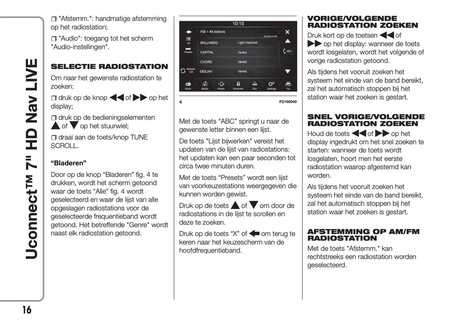 Fiat 500L Uconnect Radio Live 7.0 Handleiding 2019