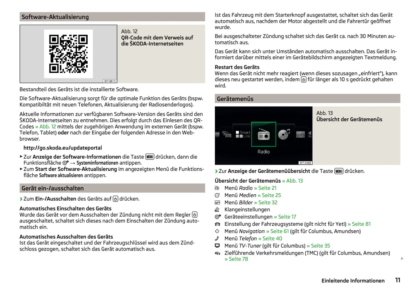 Skoda Columbus, Amundsen Und Bolero Infotainment Bedienungsanleitung 2016