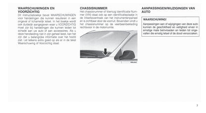 2001-2007 Chrysler Voyager Owner's Manual | Dutch