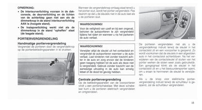 2001-2007 Chrysler Voyager Owner's Manual | Dutch