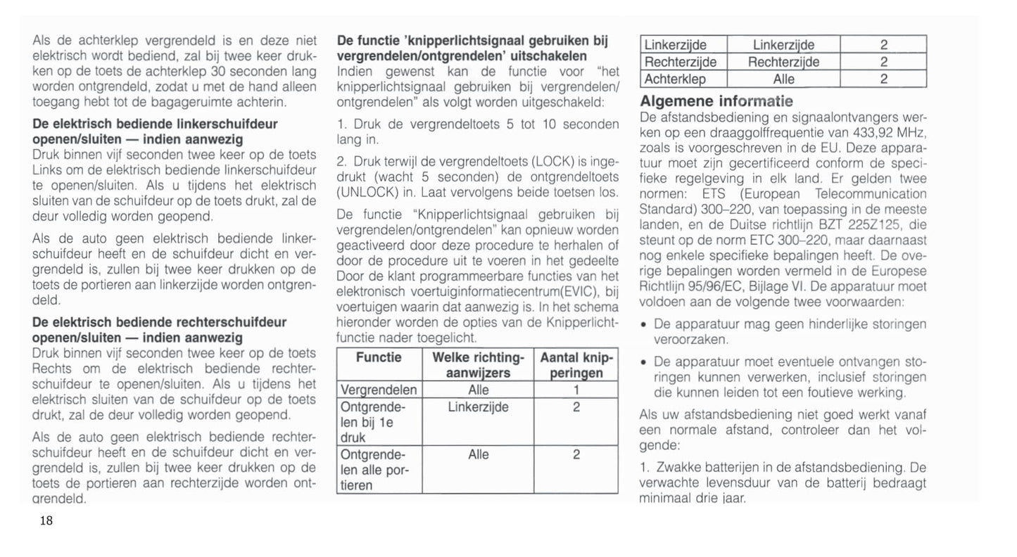 2001-2007 Chrysler Voyager Owner's Manual | Dutch