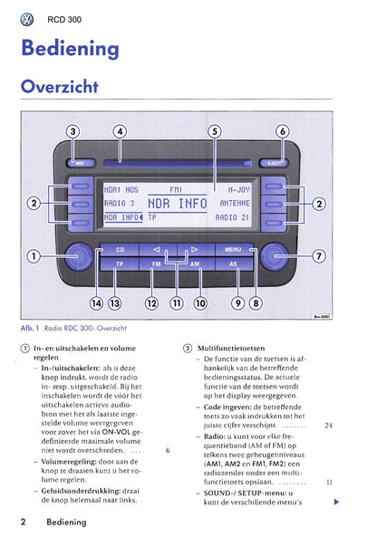 2005 Volkswagen RCD 300 Owner's Manual | Dutch