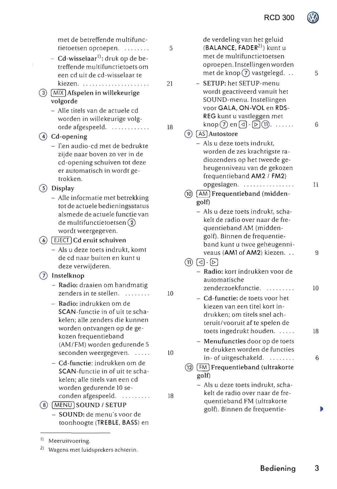 2005 Volkswagen RCD 300 Owner's Manual | Dutch