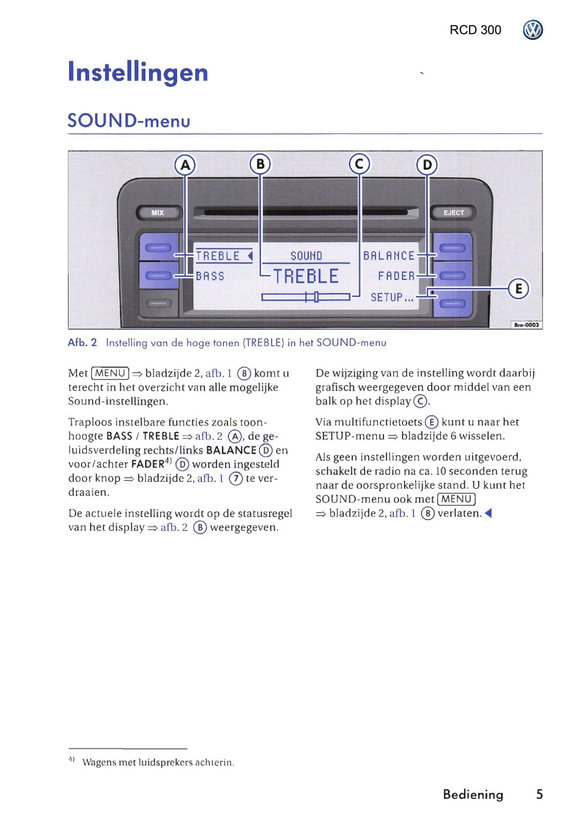 2005 Volkswagen RCD 300 Owner's Manual | Dutch