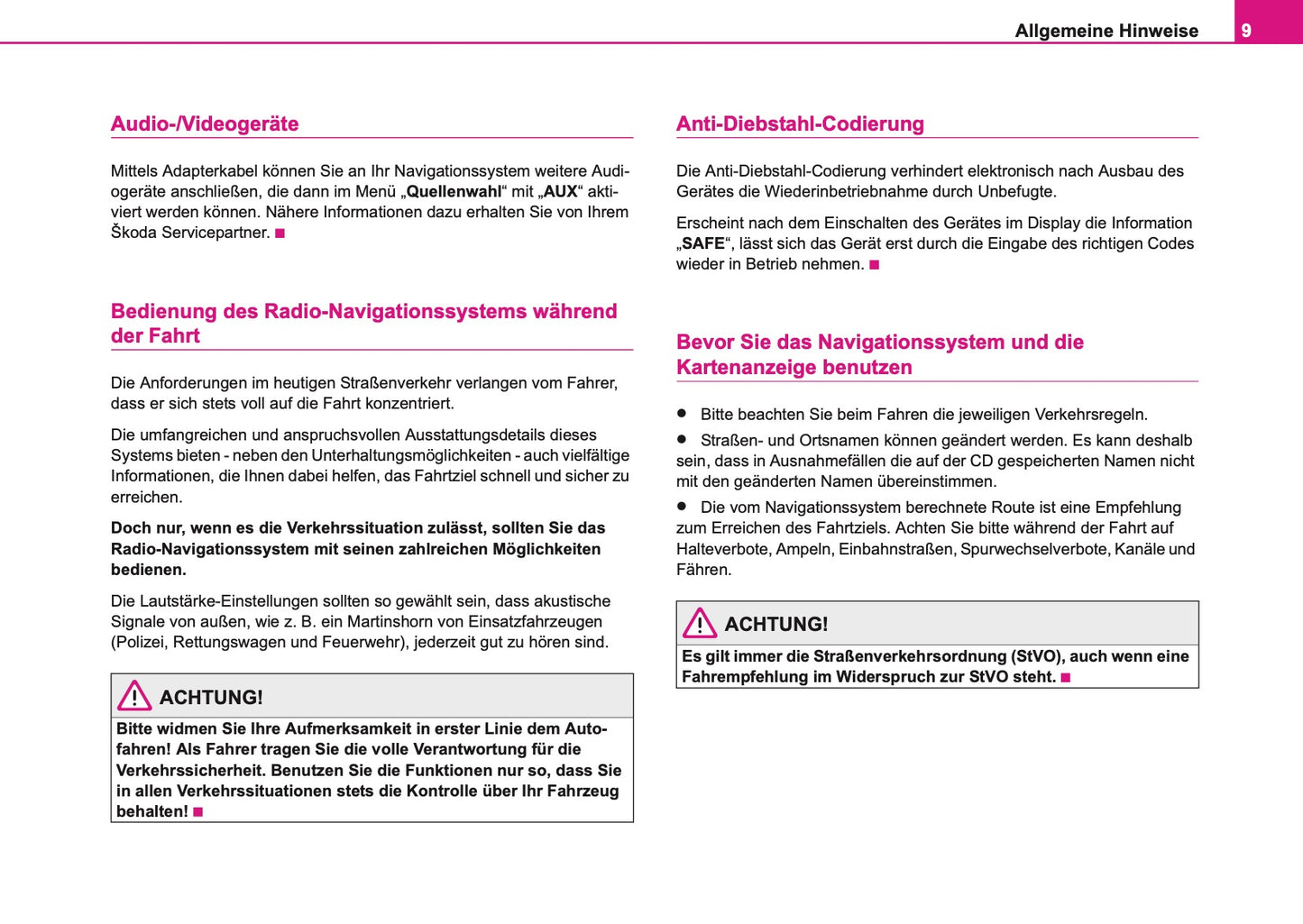 Skoda Radio-Navigations-System DX Bedienungsanleitung 2006