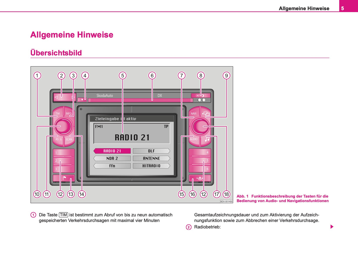 Skoda Radio-Navigations-System DX Bedienungsanleitung 2006