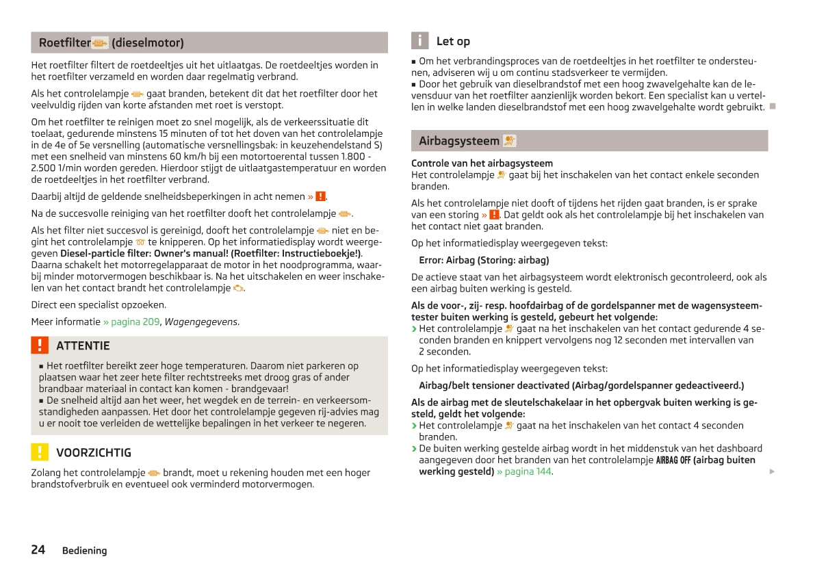 2012-2013 Skoda Octavia Owner's Manual | Dutch