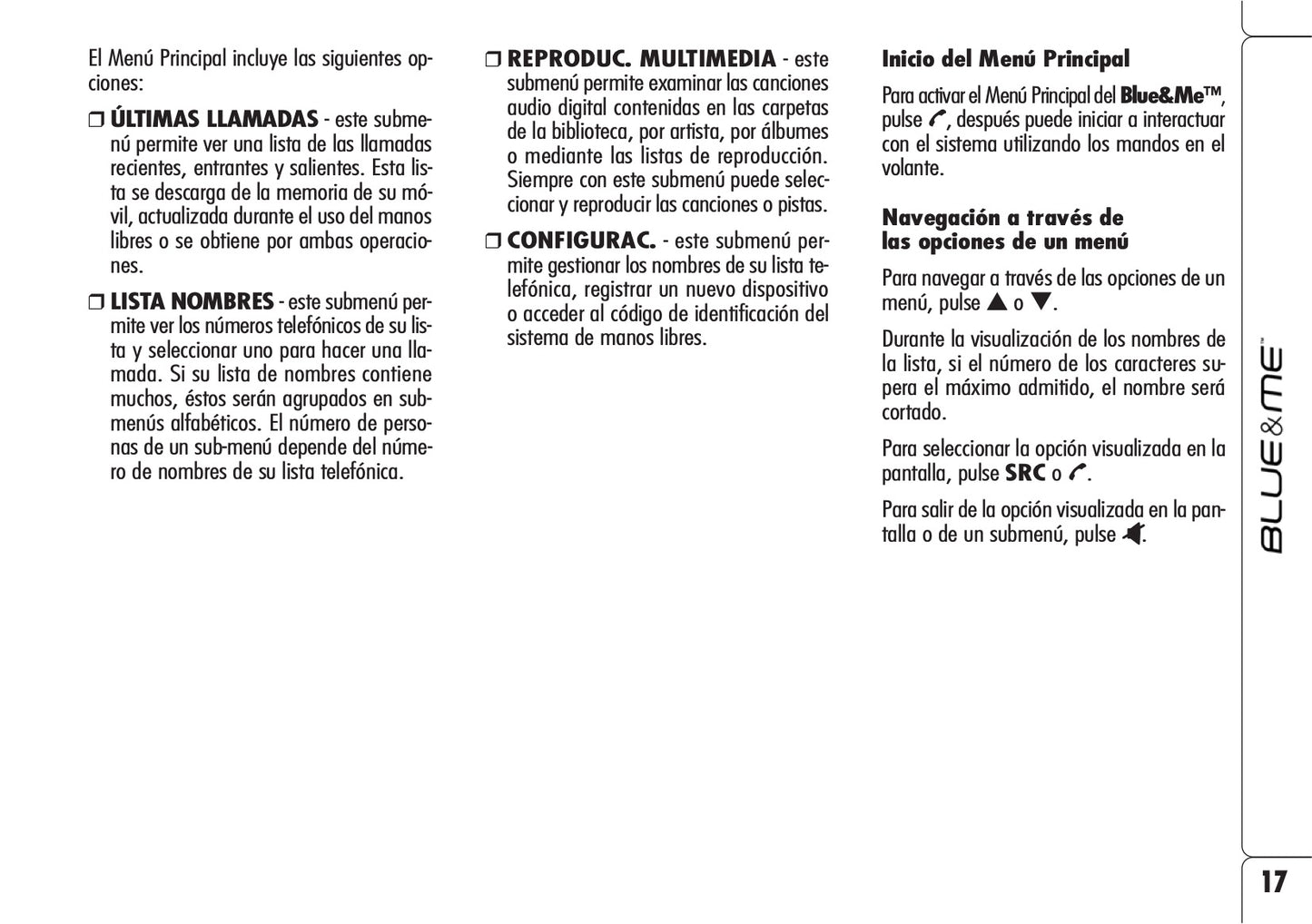 Alfa Romeo Blue&Me Instrucciones 2006 - 2008