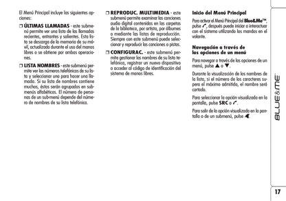 Alfa Romeo Blue&Me Instrucciones 2006 - 2008