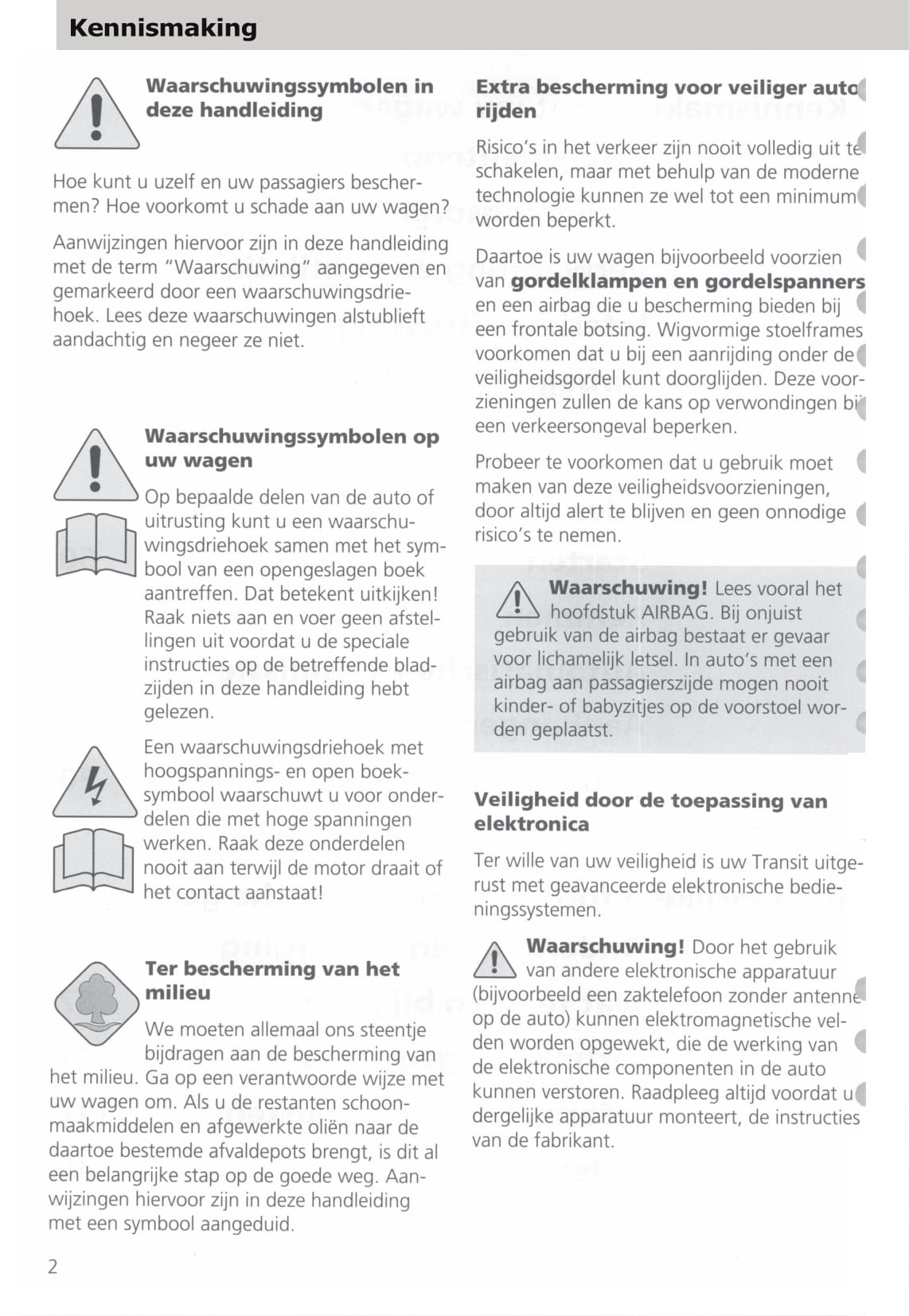 1994-2000 Ford Transit Gebruikershandleiding | Nederlands