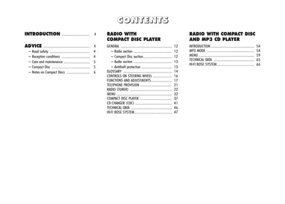 Alfa Romeo Brera  Sound System Owner's Manual 2006 - 2011