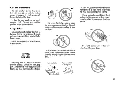 Alfa Romeo Brera  Sound System Owner's Manual 2006 - 2011