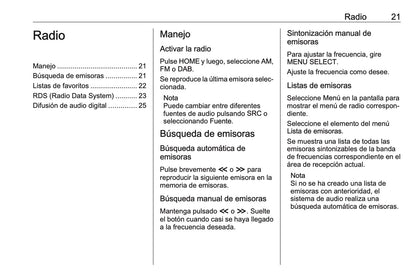 Opel Zafira Manual de infoentretenimiento 2016 - 2019