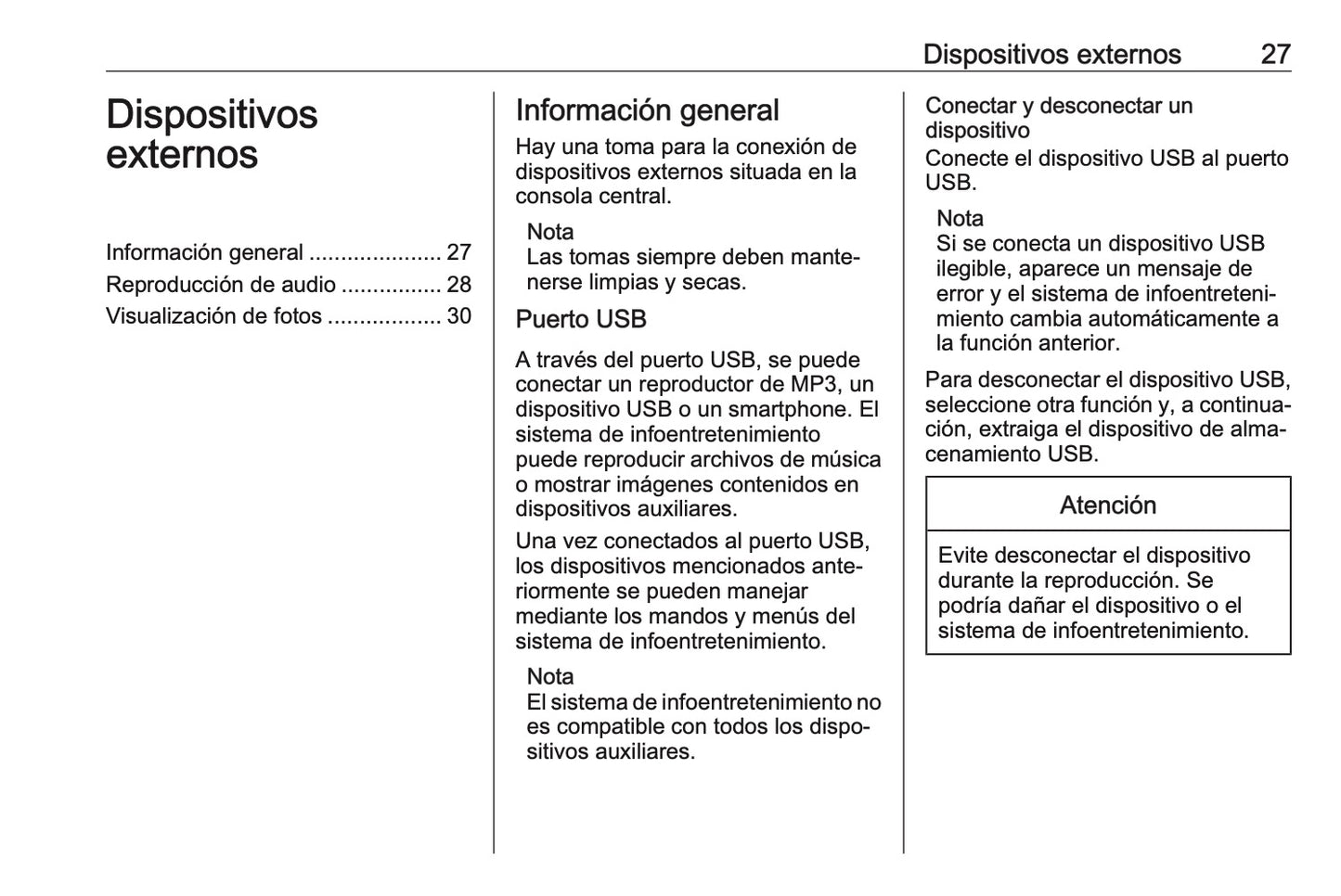 Opel Zafira Manual de infoentretenimiento 2016 - 2019