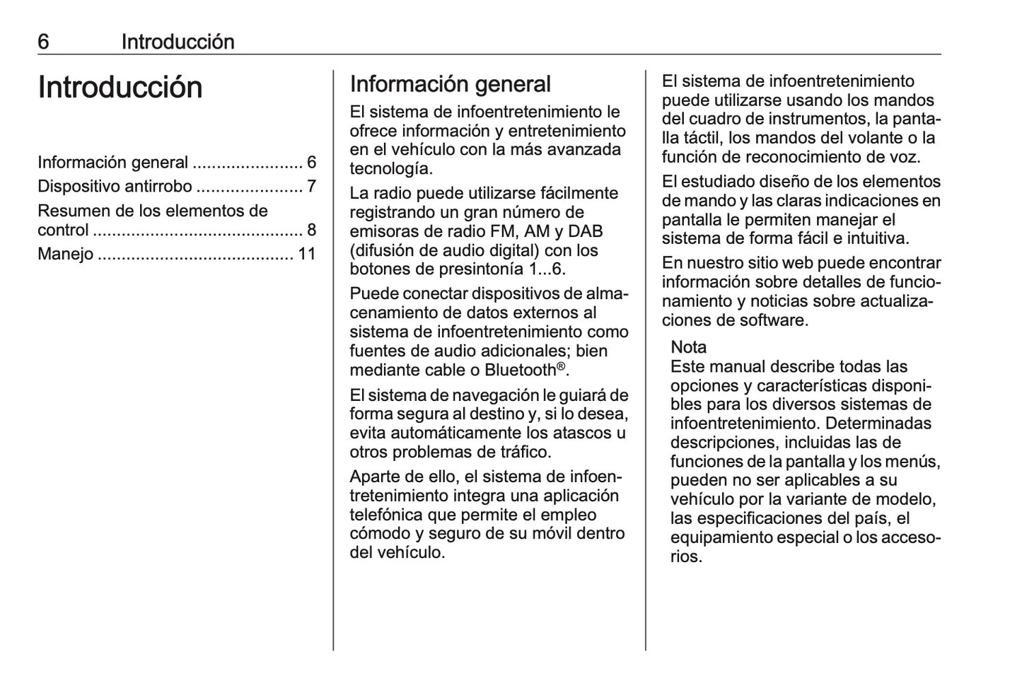 Opel Zafira Manual de infoentretenimiento 2016 - 2019