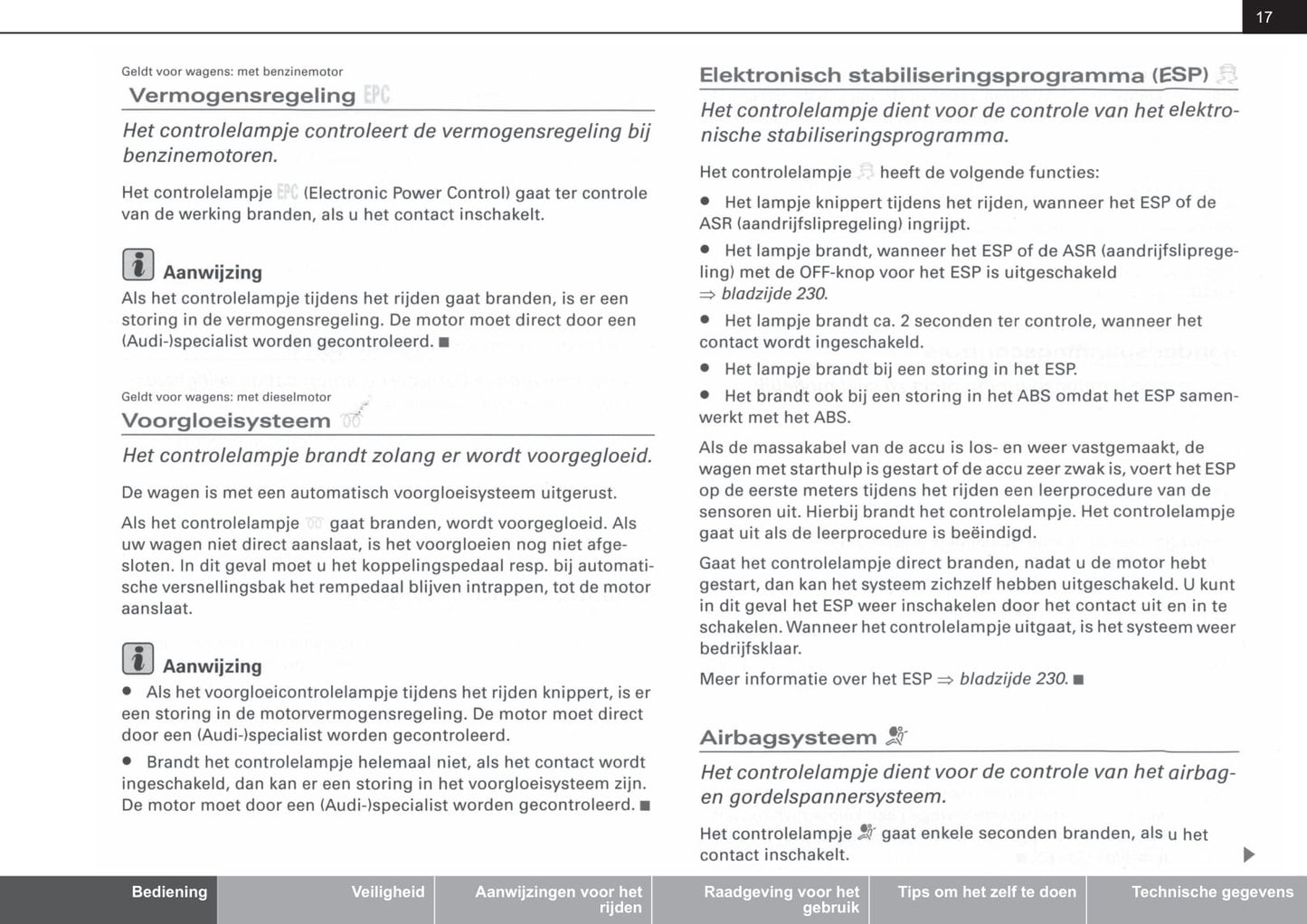 2007-2012 Audi A4 Gebruikershandleiding | Nederlands