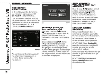 Alfa Romeo Giulietta Uconnect 6.5 Radio Nav Handleiding 2016 - 2023