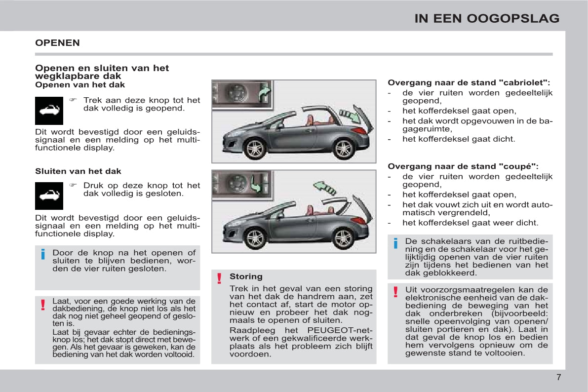 2011-2013 Peugeot 308 CC Manuel du propriétaire | Néerlandais