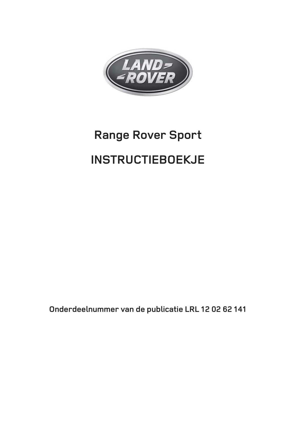 2013-2014 Land Rover Range Rover Sport Owner's Manual | Dutch