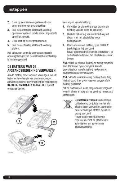 2013-2014 Land Rover Range Rover Sport Owner's Manual | Dutch