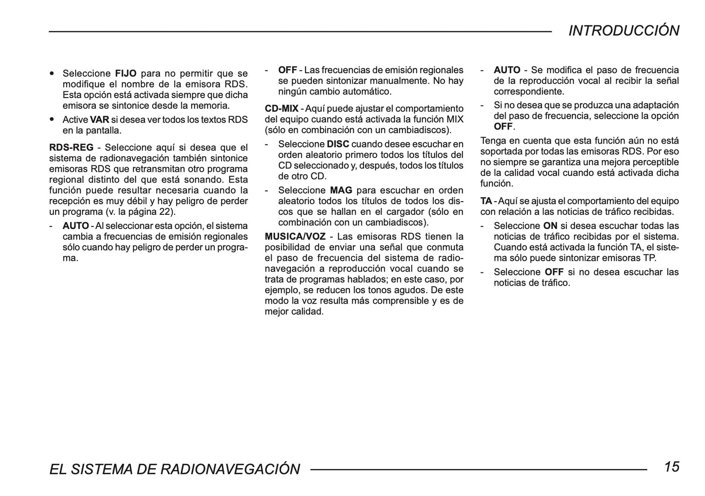 Skoda Radio-Navegacion-Sistema Manual de Instrucciones 2003