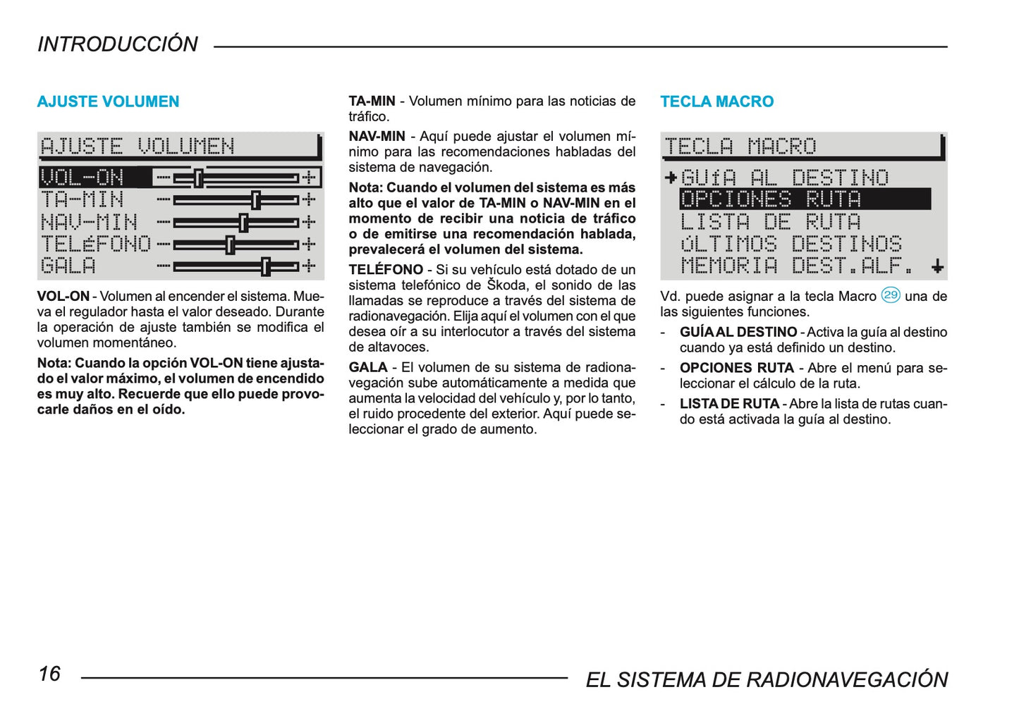 Skoda Radio-Navegacion-Sistema Manual de Instrucciones 2003