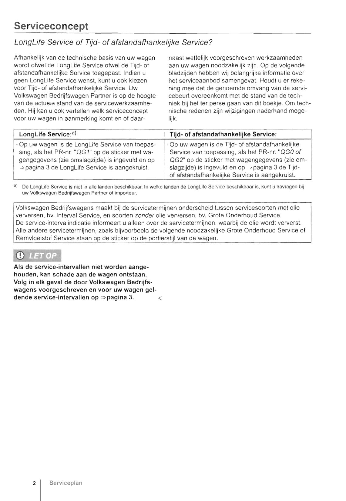 Volkswagen Serviceplan 2011 - Caddy, Transporter, Caravelle, Multivan, Amorak, Crafter, California