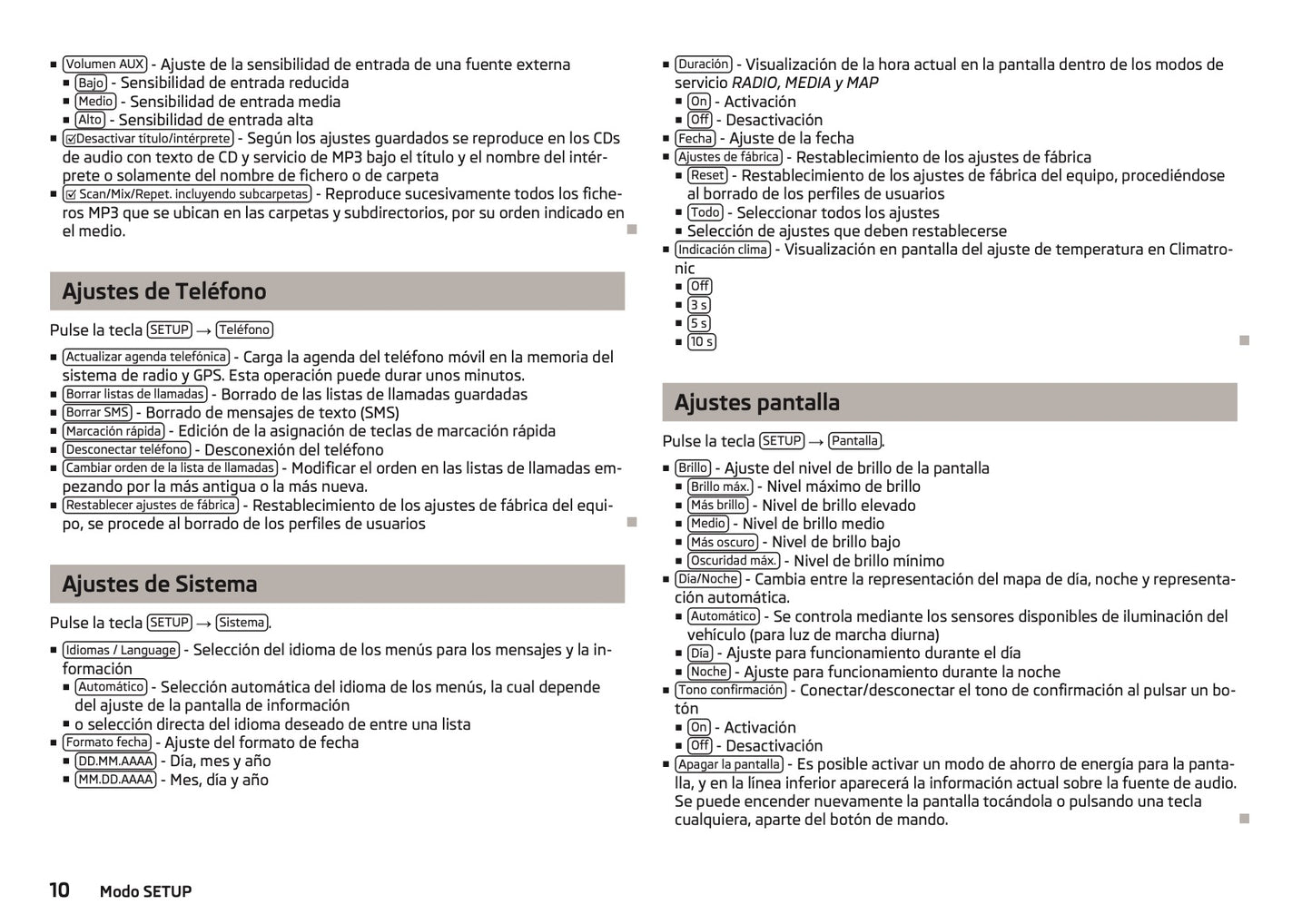 Skoda Navigation Columbus Manual de Instrucciones 2013 -2015