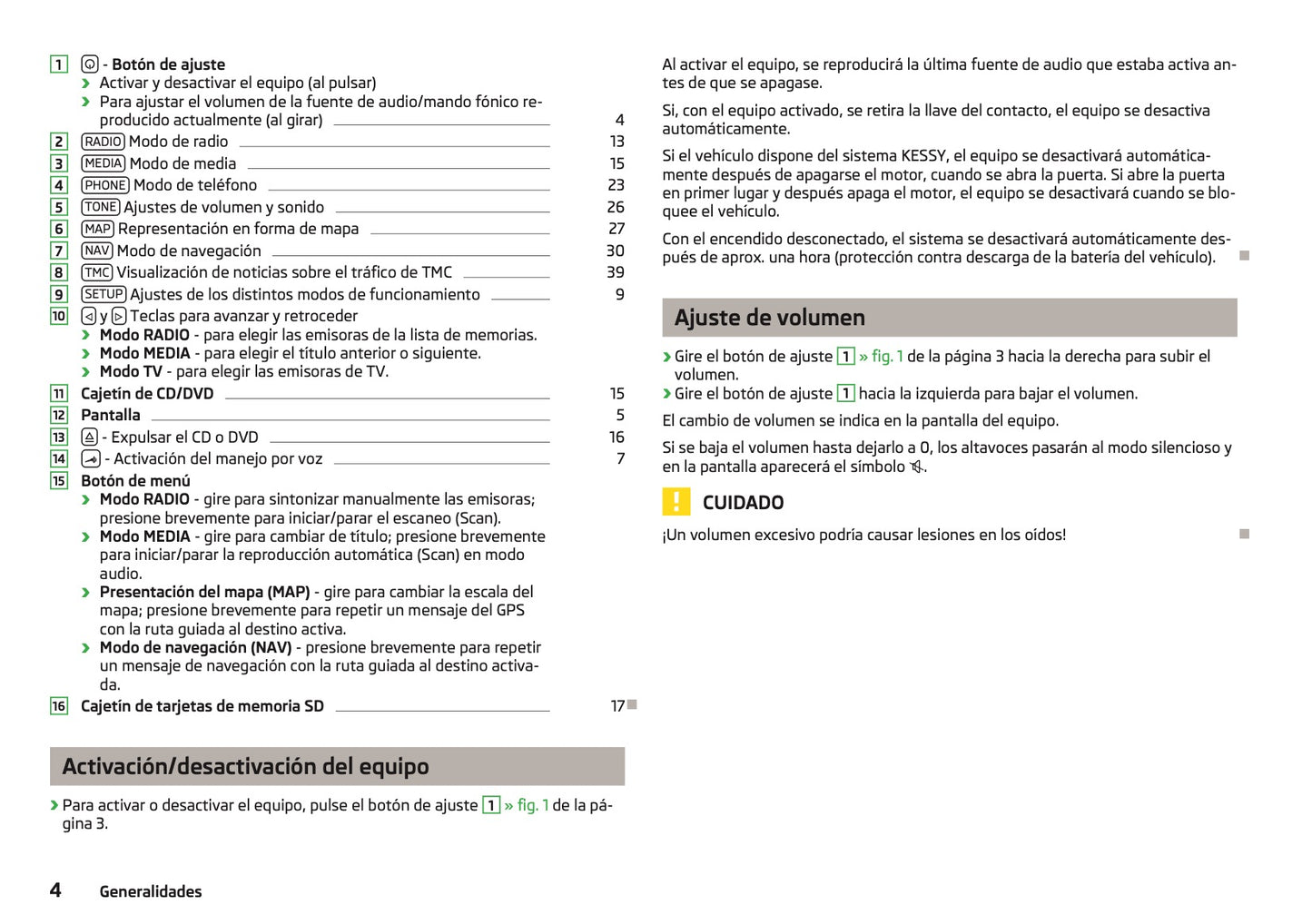 Skoda Navigation Columbus Manual de Instrucciones 2013 -2015