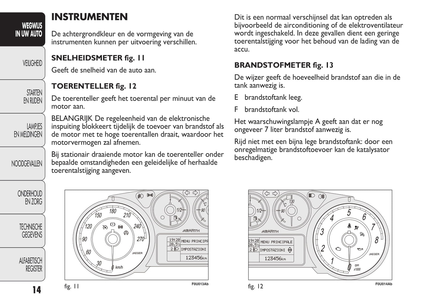 2012-2015 Abarth Punto Bedienungsanleitung | Niederländisch