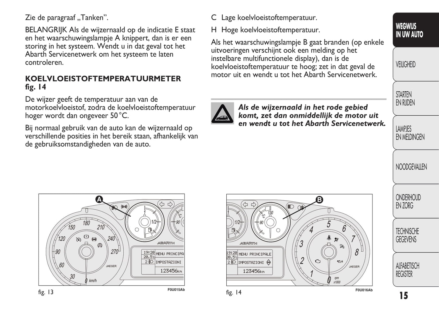 2012-2015 Abarth Punto Bedienungsanleitung | Niederländisch