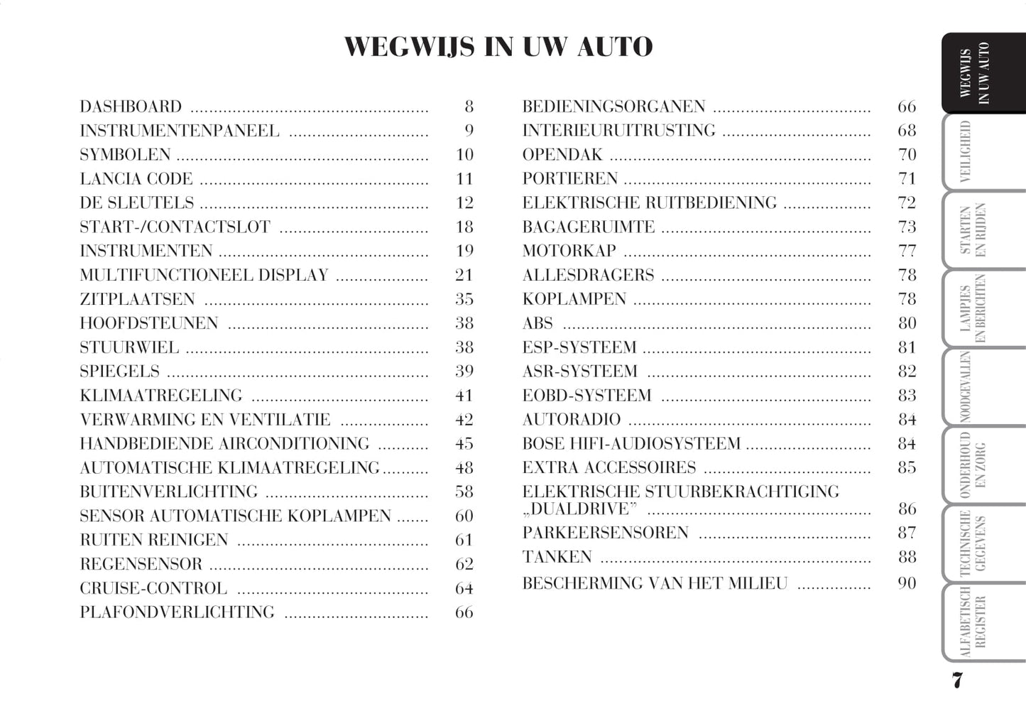 2006-2010 Lancia Ypsilon Bedienungsanleitung | Niederländisch