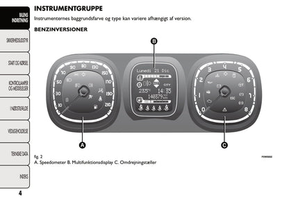 2011-2014 Fiat Panda Manuel du propriétaire | Dansk