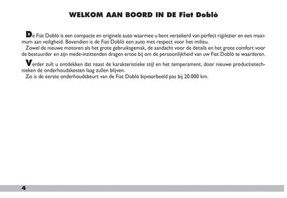 2009-2010 Fiat Doblò Gebruikershandleiding | Nederlands