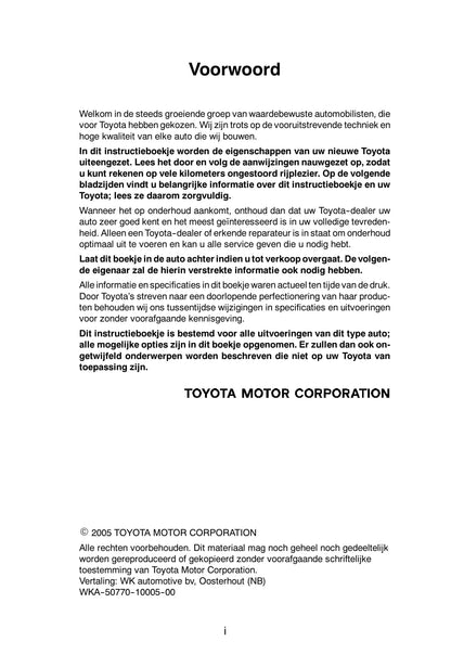 2004-2007 Toyota Corolla Gebruikershandleiding | Nederlands