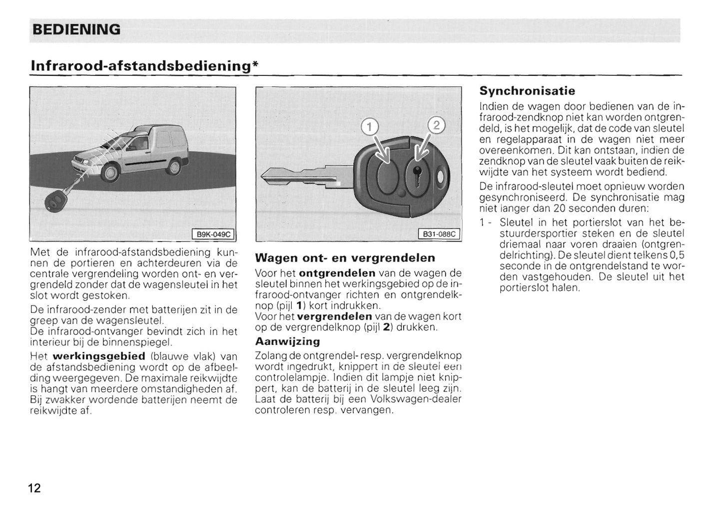 1996-2004 Volkswagen Caddy Gebruikershandleiding | Nederlands