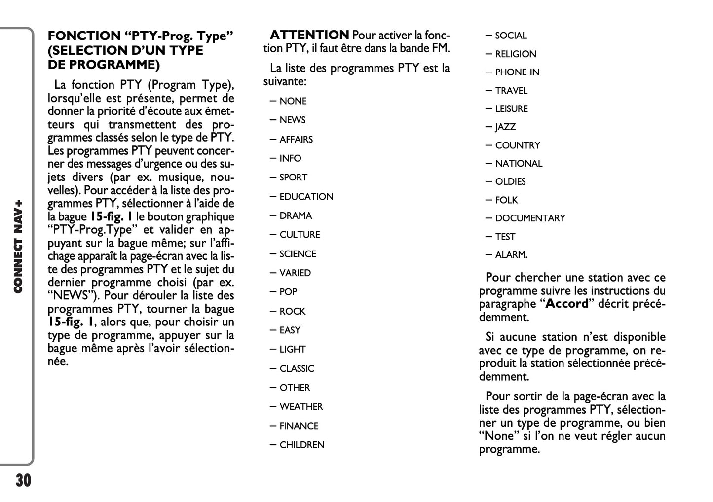 Fiat Panda CONNECT Nav+ Guide d'utilisation 2009 - 2013