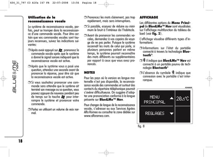 Alfa Romeo Blue & Me Nav Guide d'utilisation 2008 - 2011