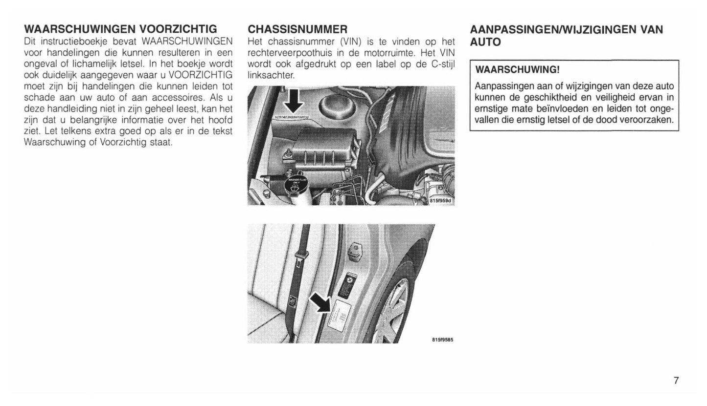 2004-2011 Chrysler 300C Owner's Manual | Dutch