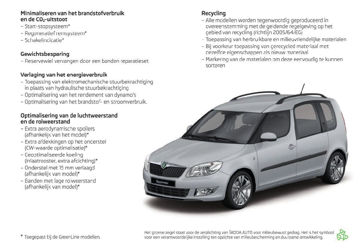 2010-2015 Skoda Roomster Bedienungsanleitung | Niederländisch