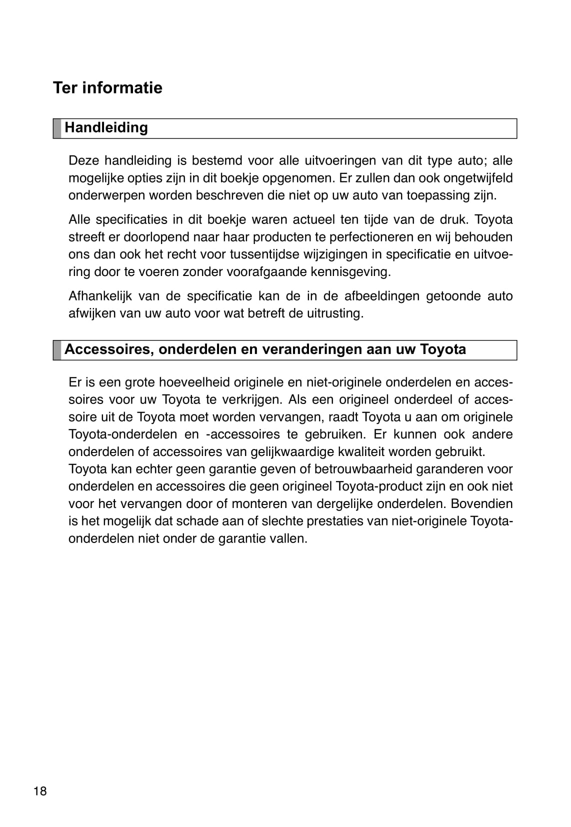 2010-2011 Toyota Corolla Gebruikershandleiding | Nederlands