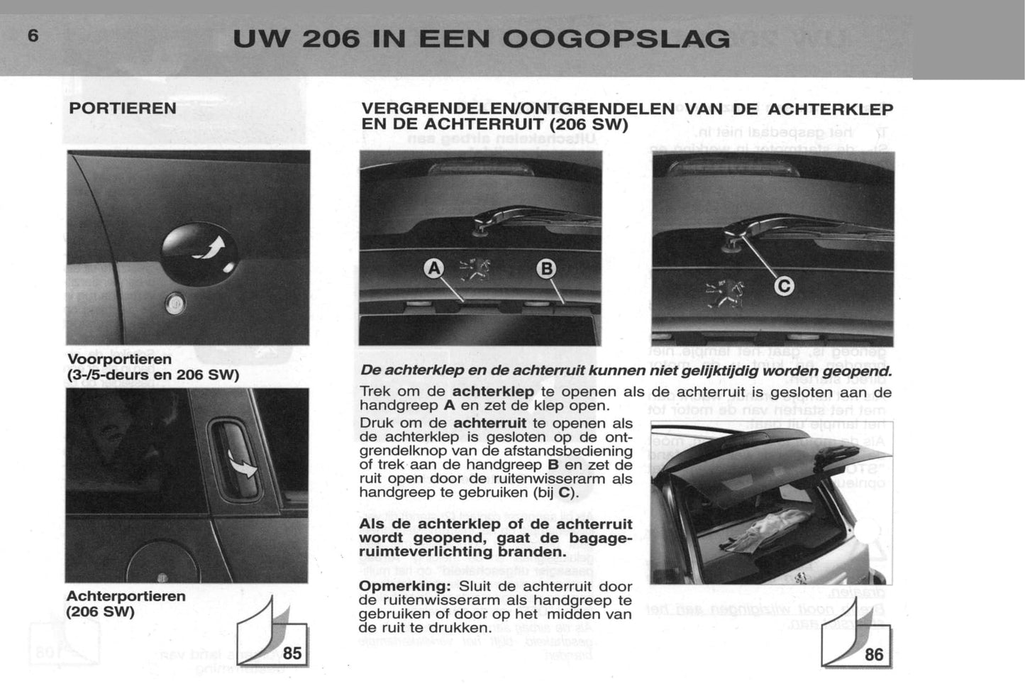 2002-2003 Peugeot 206/206 SW Gebruikershandleiding | Nederlands