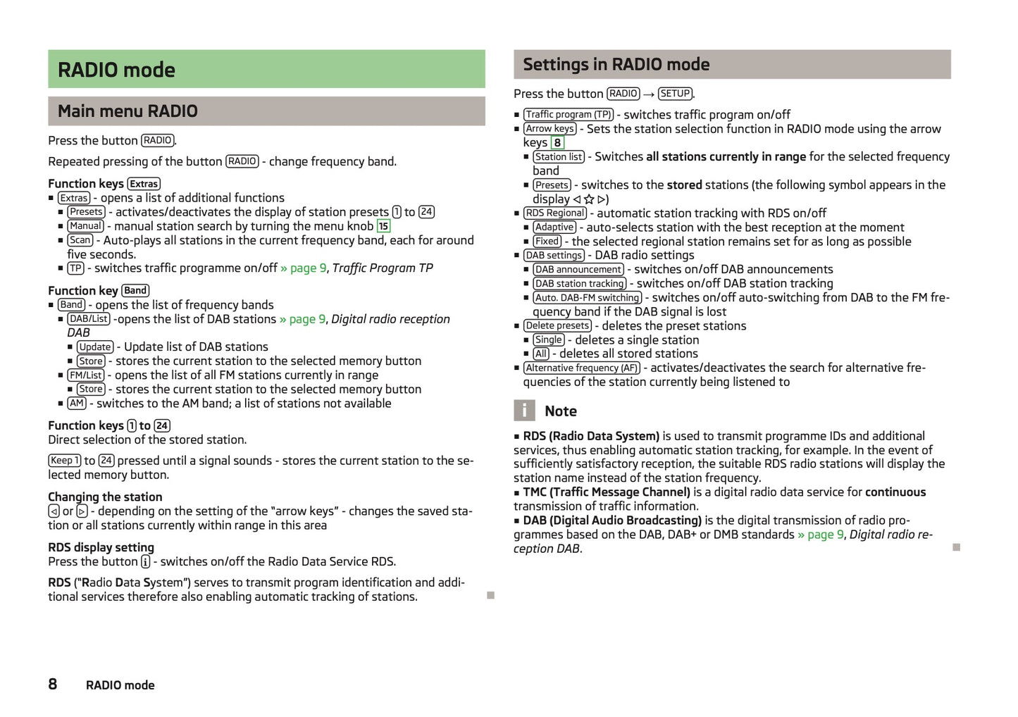 Skoda Amundsen+ Navigation System Owner's Manual 2013