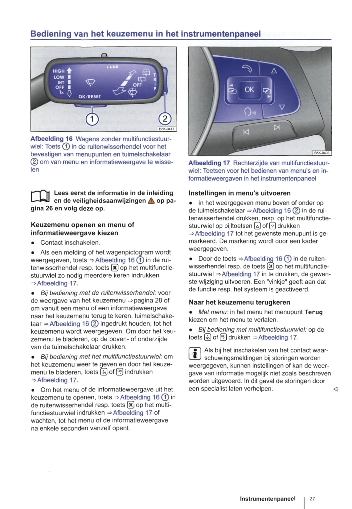 2013-2014 Volkswagen Golf Owner's Manual | Dutch