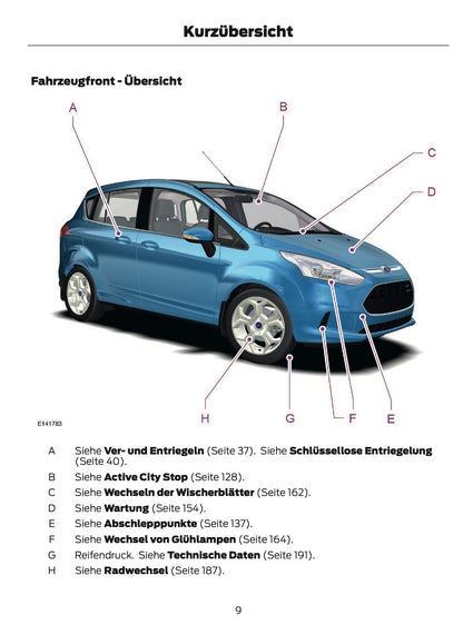 2012-2014 Ford B-Max Gebruikershandleiding | Duits