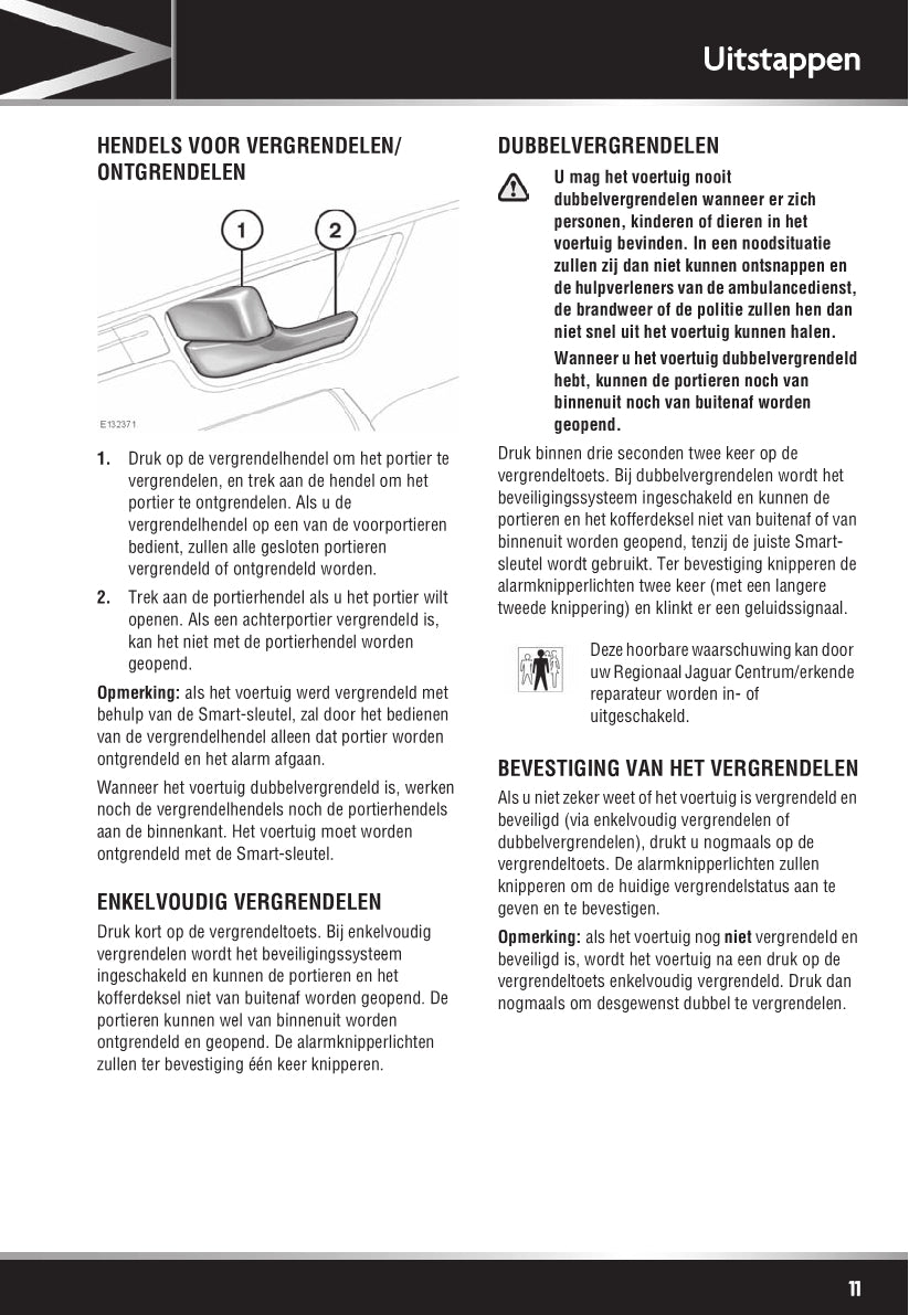 2011-2012 Jaguar XJ Owner's Manual | Dutch