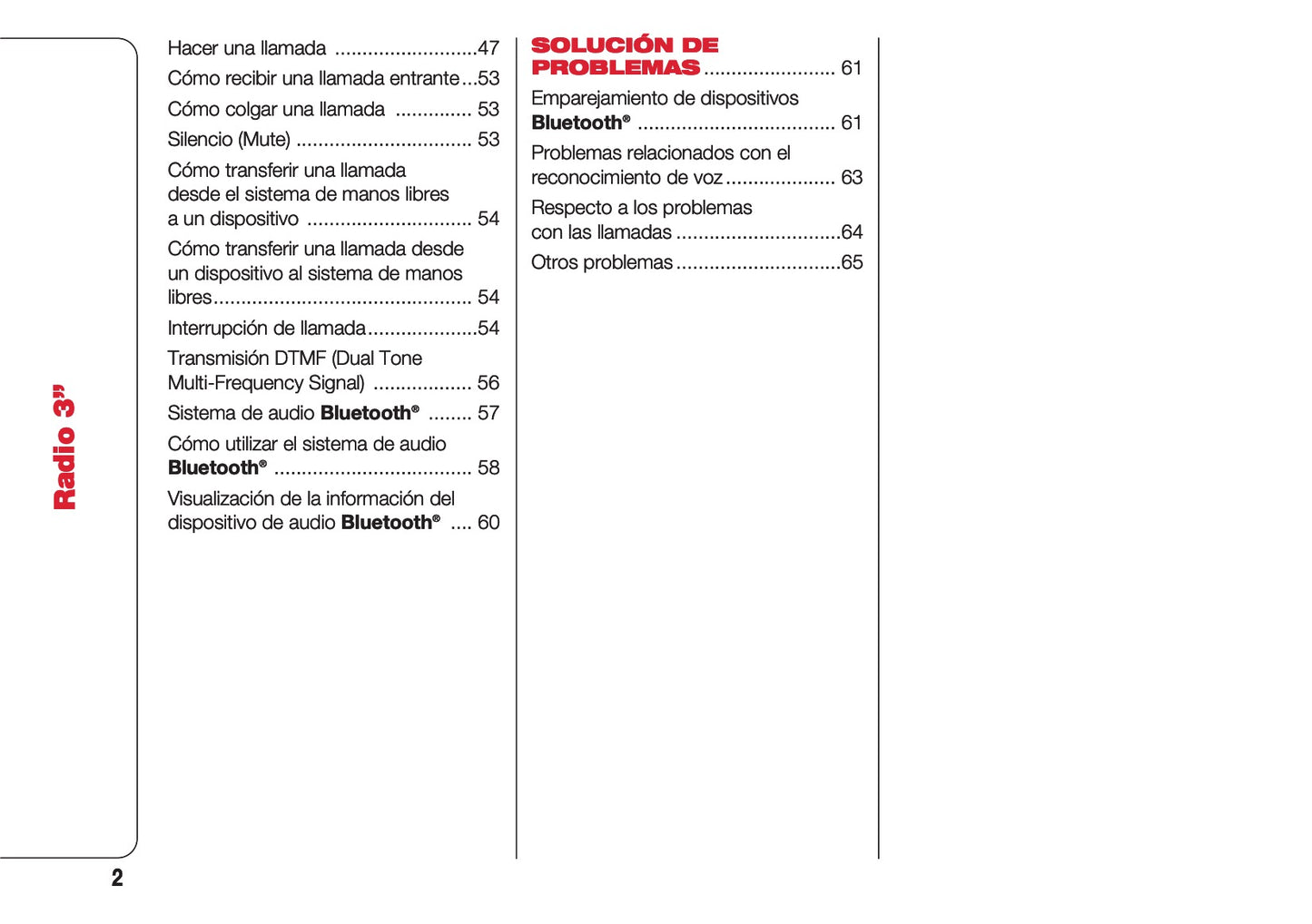 Abarth 124 Spider Radio 3 Instrucciones 2016 - 2018