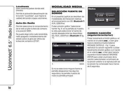 Alfa Romeo Giulietta Uconnect 6.5 Radio Nav Instrucciones 2016 - 2021